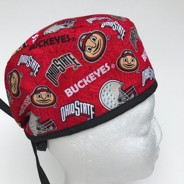 Ohio State Buckeyes | Scrub Hat | Classic | Surgical Cap Single Layer | Breathable | Vibrant | Durable | Nurse or Doctor Gift | Football