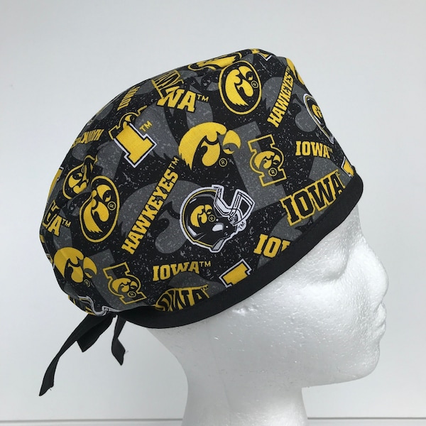 University of Iowa | Scrub Hat | Classic | Single Layer | Breathable | Surgical Cap | Nurse Gift | Doctor Gift | Hawkeyes | College Football