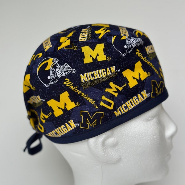 Michigan Wolverines | Scrub Hat | College Football | Single Layer | Breathable | Surgical Cap | Nurse Gift | Doctor Gift | College Football