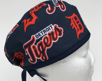 Chapeau de gommage des Detroit Tigers : bonnet de chirurgie en coton, cadeau d'infirmière
