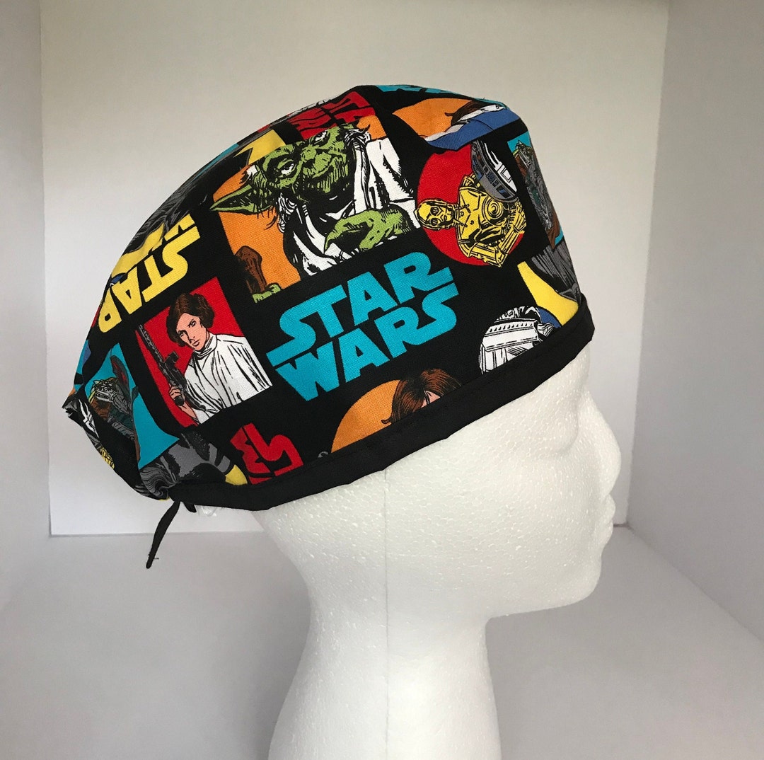 STAR WARS Men/ Women Surgical Hat, Scrub Cap, Scrub Hat, Cotton100% with  Buttons