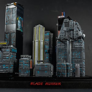 Diorama Blade Runner 1982 tour de politie en ville los angeles 2019 deckard spinner tyrell corp
