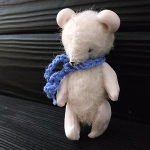 Mini ours en peluche blanc, miniature de maison de poupée, jouet de Noël image 4