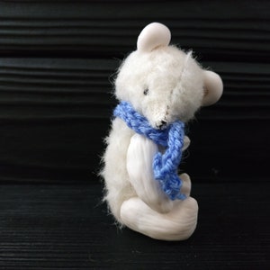 Mini ours en peluche blanc, miniature de maison de poupée, jouet de Noël image 9