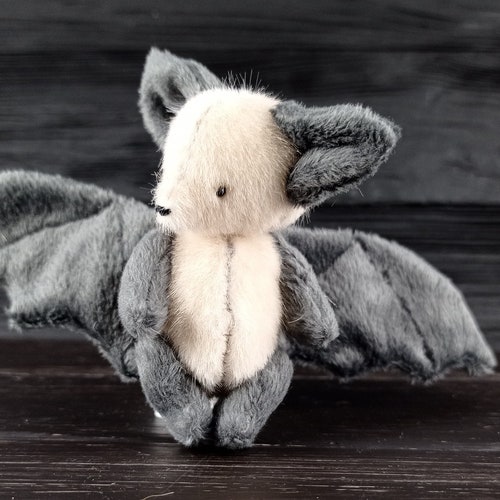 Bat Plush Cute Albino Bat Stuffed Animal Bat Lovers Etsy