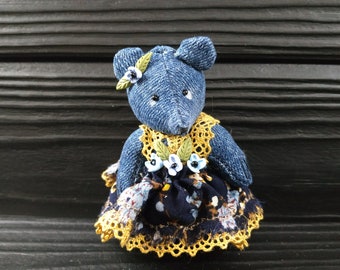 Dressed teddy bear toy Handmade teddy bear Gift for girl