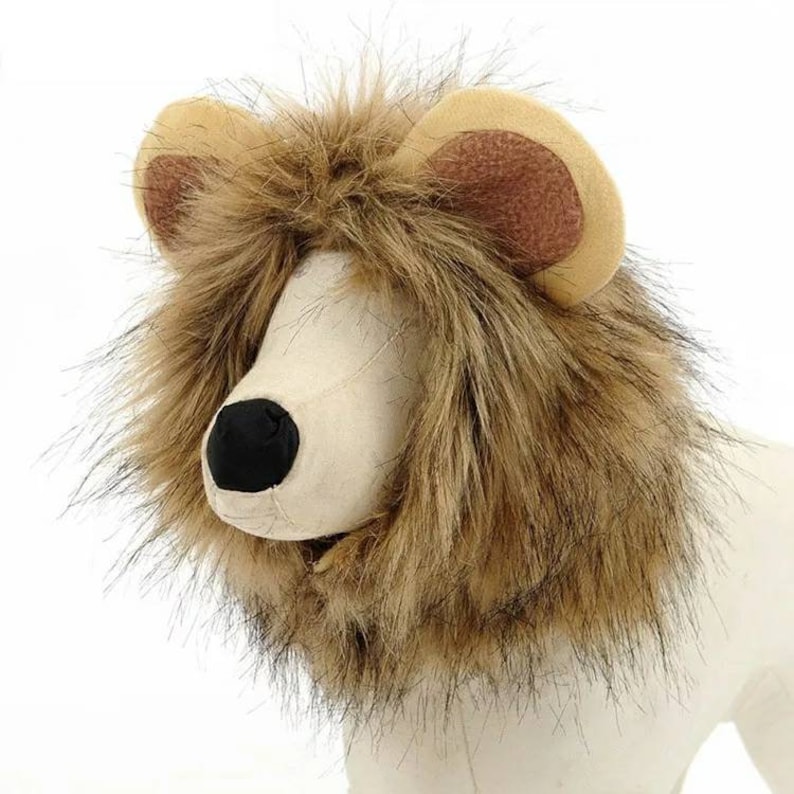 FAMDIO Lion Head Hat Lion Mane Wig Pet headgear cap Cosplay Dress Funny Cute hat