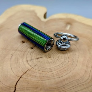 Wood Turned Pill Holder Keychain: Secret Stash