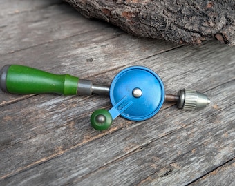 Vintage Eggbeater Drill, Antique Woodworking Hand Drill