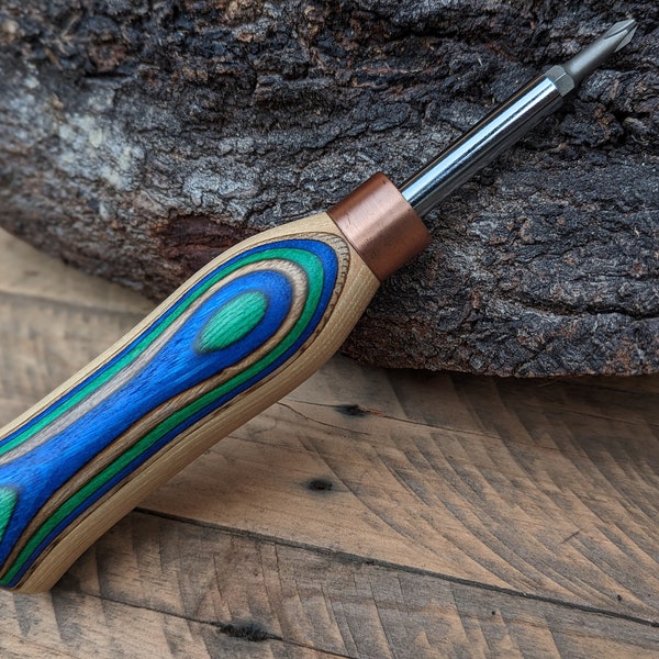 Wood Turned Screwdriver, Bespoke Hand Tool, Multi tool