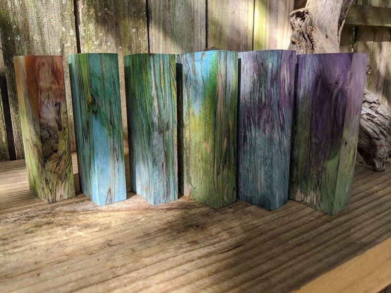 Spalted Maple Pen Blank Wood Turning Blank Double Dyed Etsy