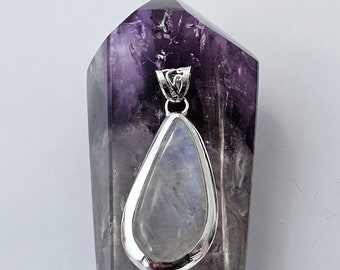 Moonstone Pendant / Sterling Silver / Cancer, Libra Birthstone