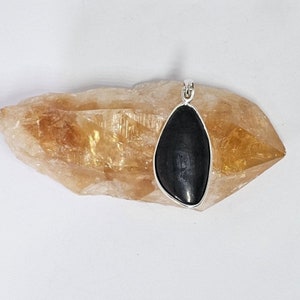 Shungite Pendant / Sterling Silver / Root Chakra Jewellery / Protection Crystal