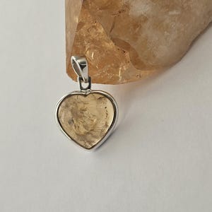 Delicate Citrine heart in Sterling Silver setting / Handmade Pendant