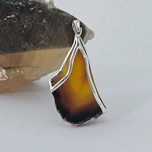Yellow Agate Pendant / Sterling Silver