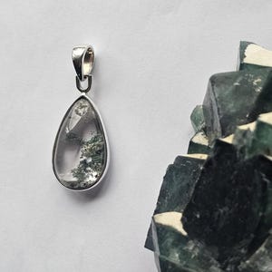 Garden Quartz  (Lodolite / Shamanic Dream Quartz) Pendant / Sterling Silver / Crown Chakra