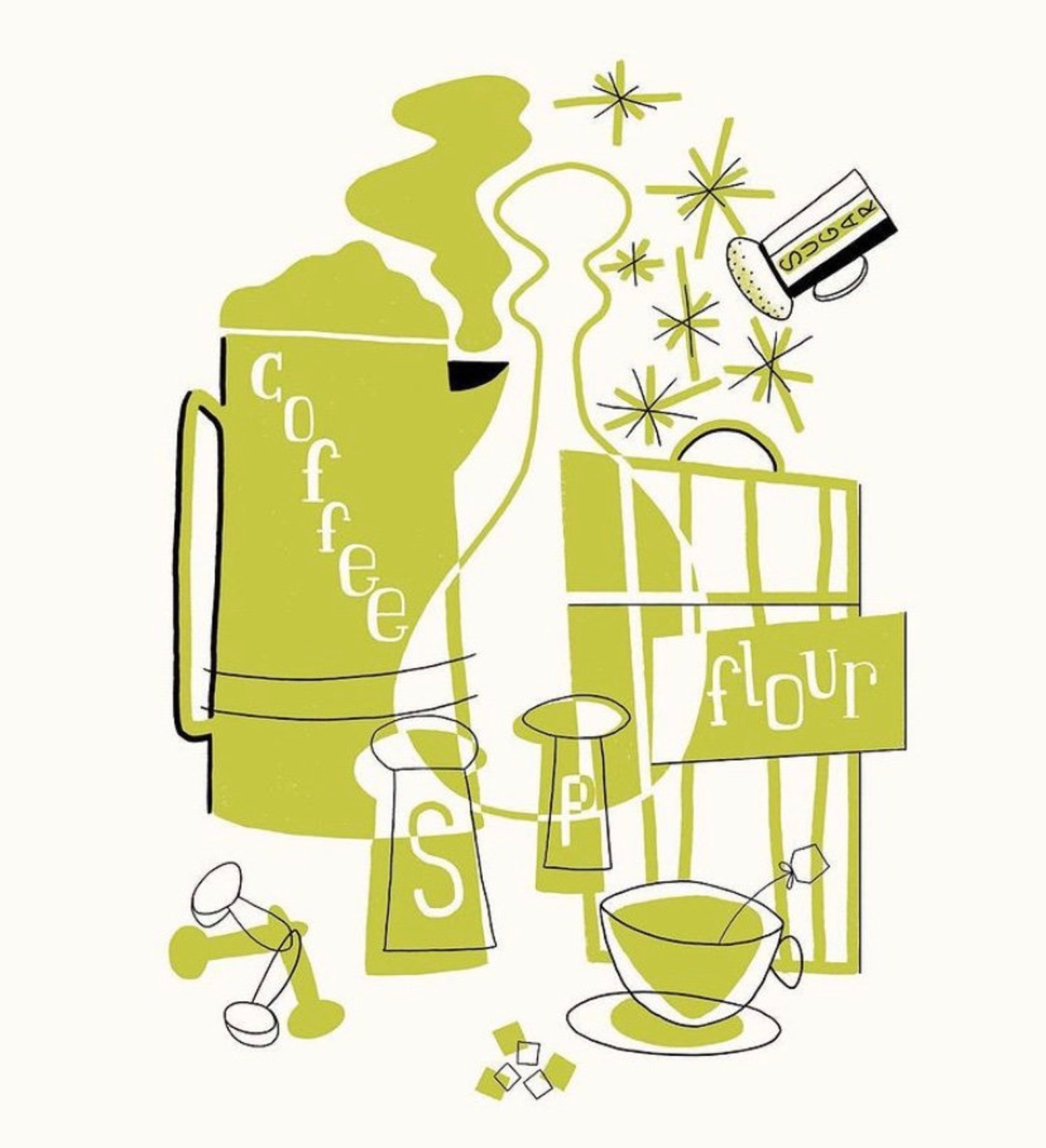 Green Kitchen Tea Towel Etsy