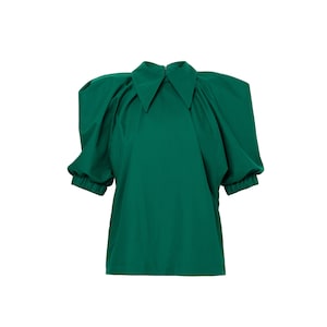 Designer Blouse Shortsleeve for women / Vintage Women Blouse / Designer Top / Formal Blouse / Classic Romantic blouse /Comfortwear 9 colors