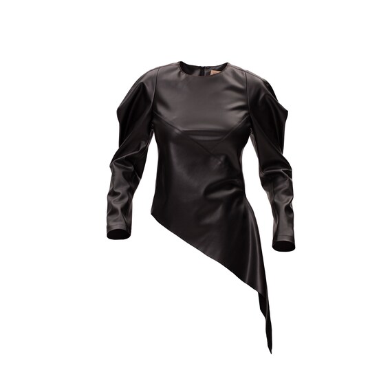 Womens leather blouse top