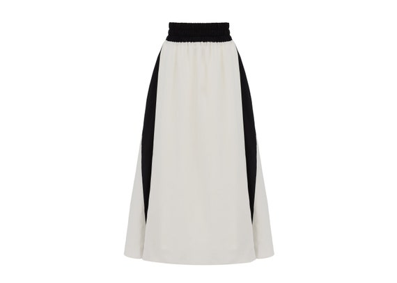 High waisted white skirt elastic hotsell