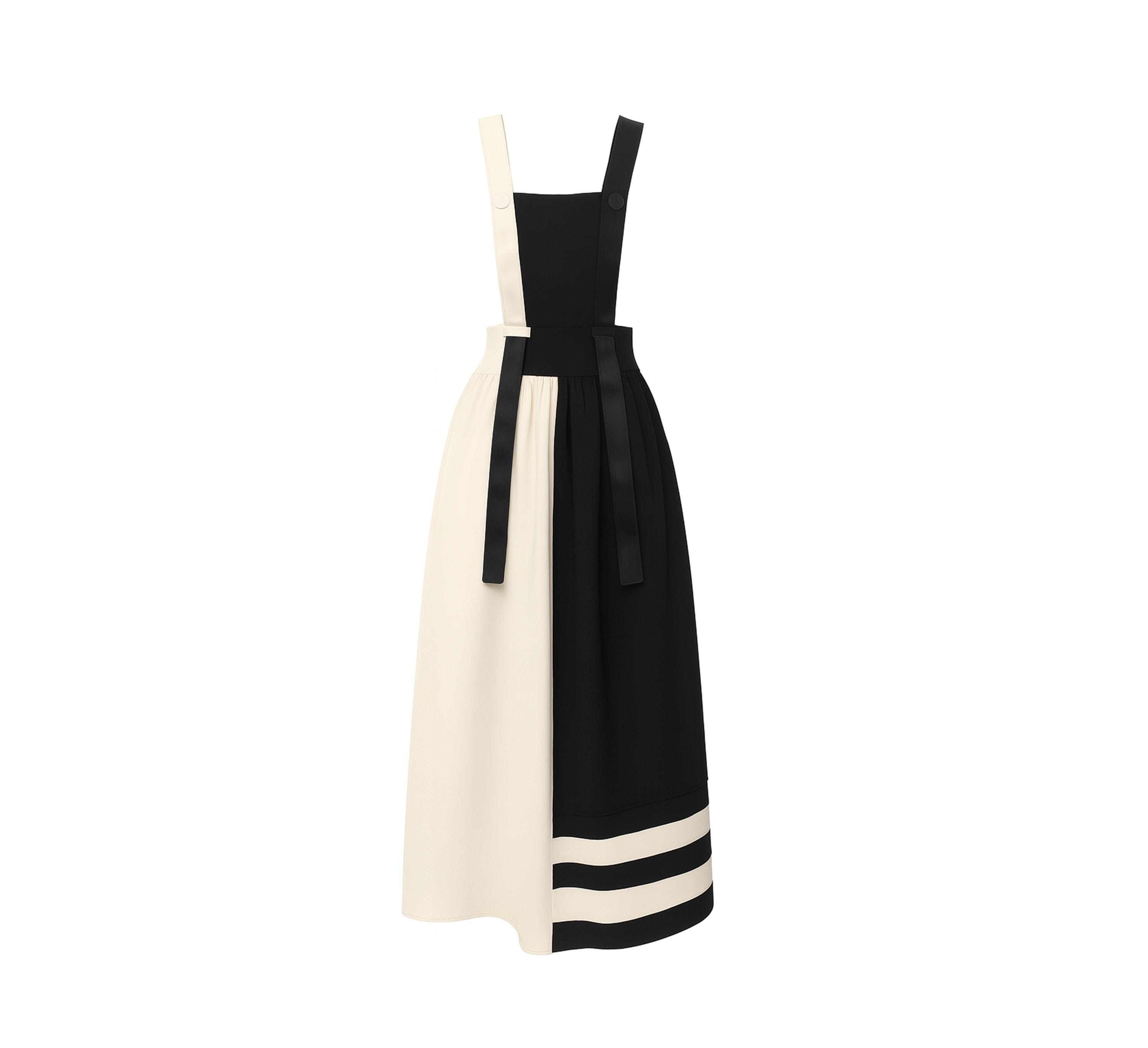 s*a様 Misha&Puff crescent pinafore 黒と白 スカ Midi Apron Dress With Adjustable Straps - Black Ivory / Modern