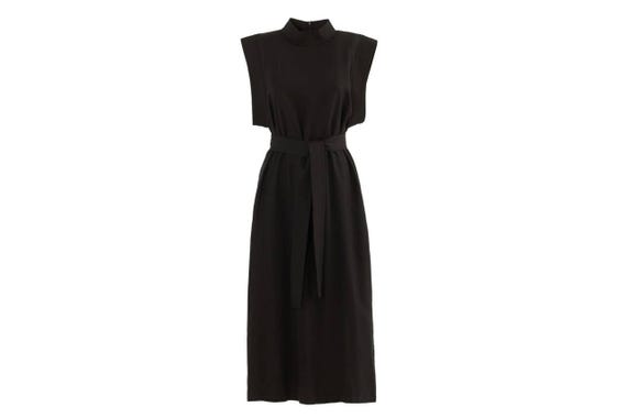 bodycon midi dress with slit Faux Leather Slit Bodycon Midi Dress Burgundy / Medium