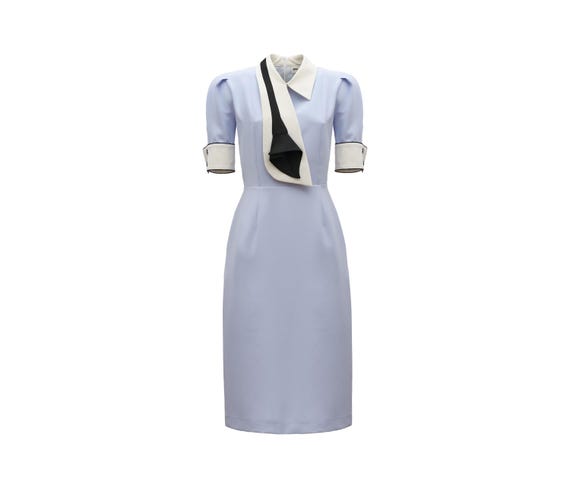 knee length dresses for ladies Amala Black Midi Dress for Office Women main image 0
