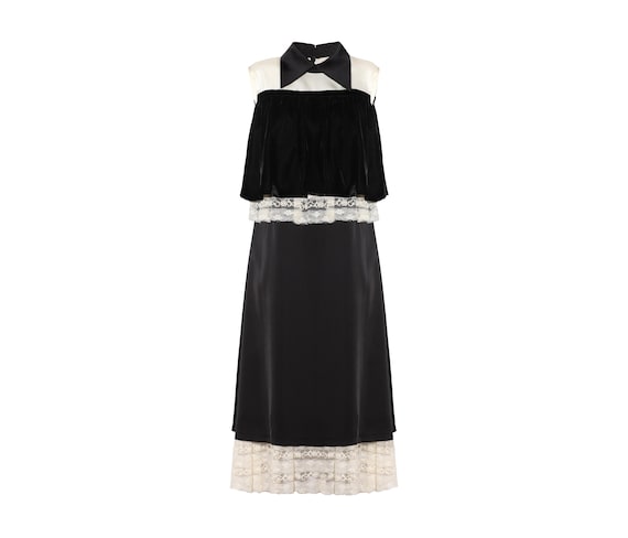 black straight midi dress Rubis Straight Across Midi Dress