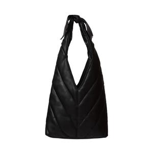 Modern Quilted Faux Leather Tote Bag Black/Party Bag/Oversized Everyday Work Shopper/Shoulder Bag/Travel Handbag