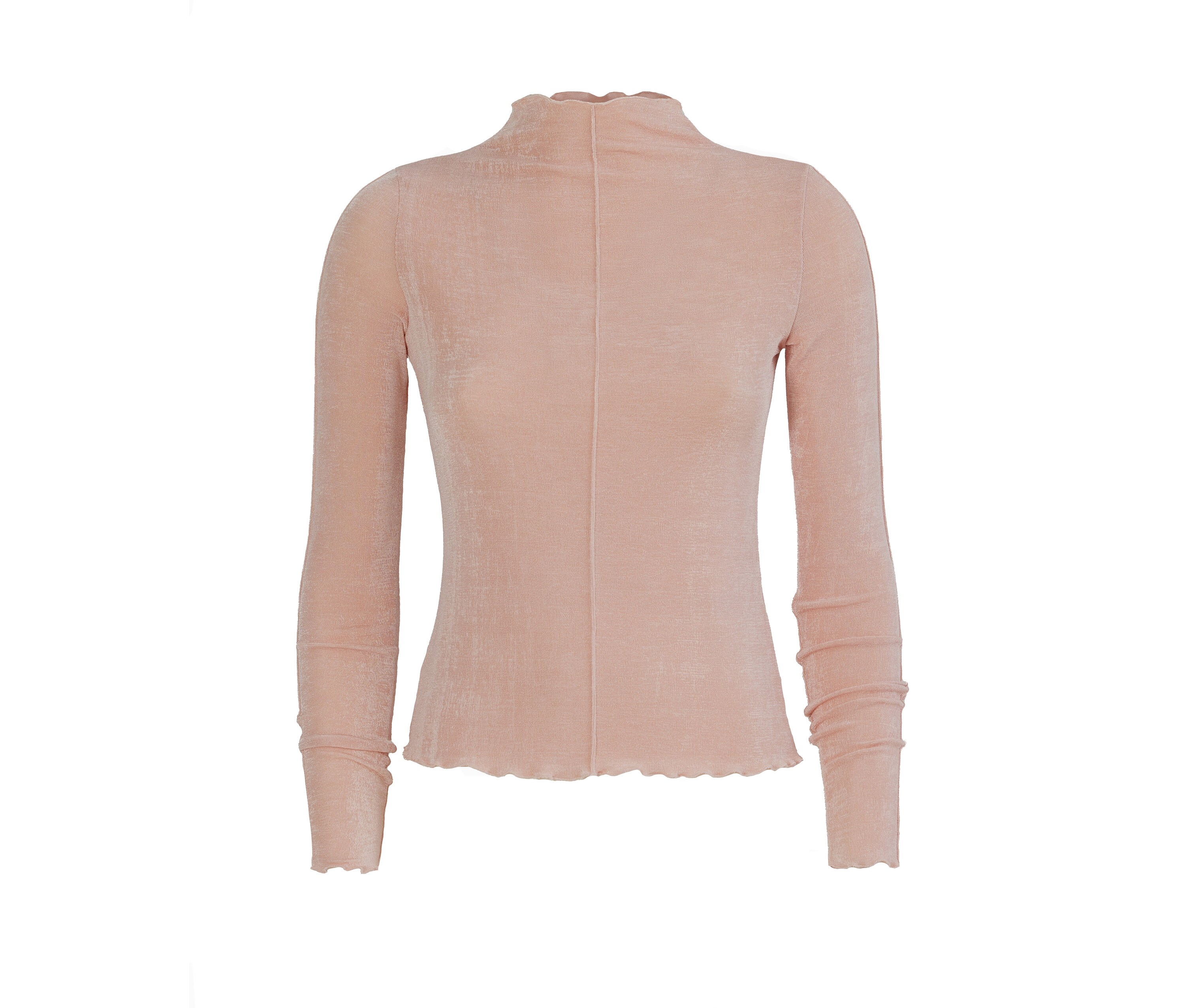 Fitted Long Sleeve Blouse Pale Rose Fashion Basic Green Blouse