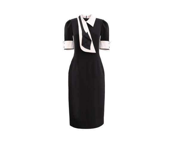 princess polly baby blue dress Signature Oversized Belted Blazer Dress | Black main image 1