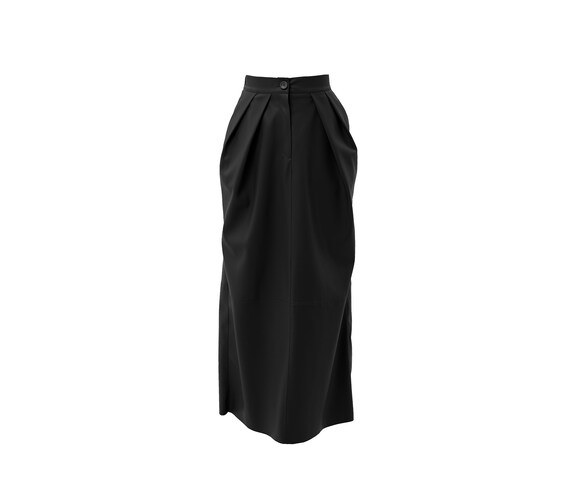 High slit hotsell leather skirt