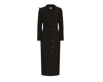 green emerald velvet dress Nicole - Tailored Cinch Blazer Dress with Pleats - Black