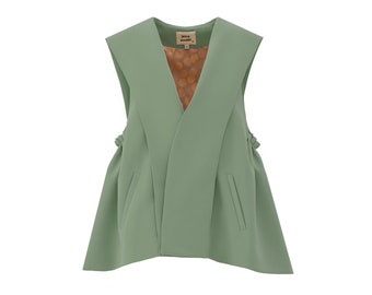 Designer Blazer Vest for Women / Designer Formal Sleeveless Jacket / Fashion Wrap Vest 5 colors