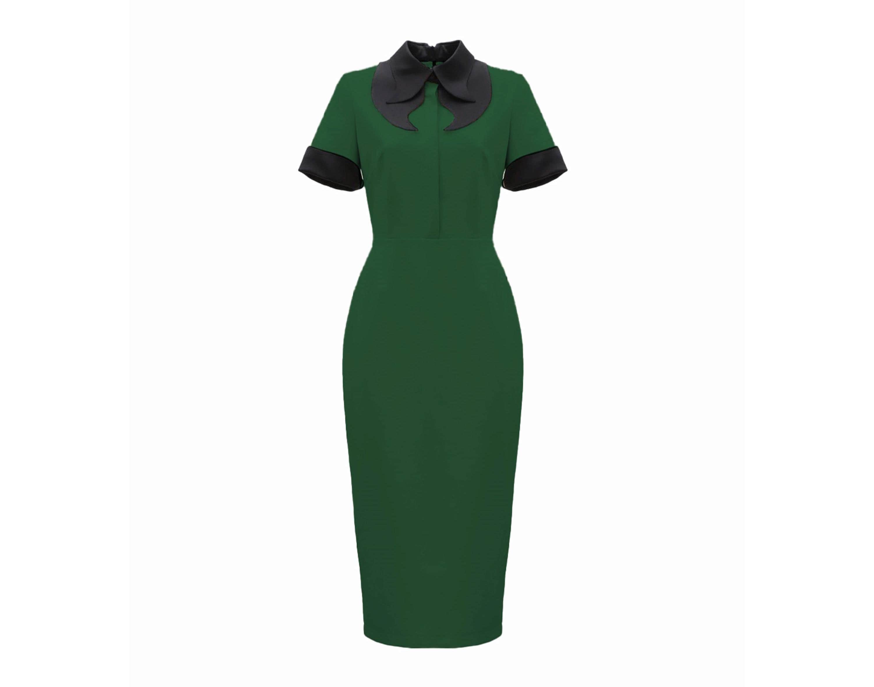 green tight fitted dress Saira main image 1