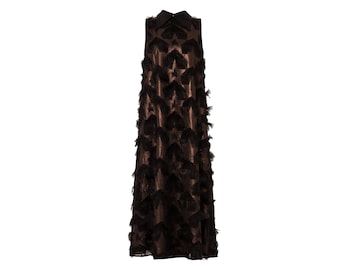 Evening Gown A-Line Maxi Dress With Stars / Sleeveless Long Evening Gown Dress for women / Party Fashion Dress / Designer Dress