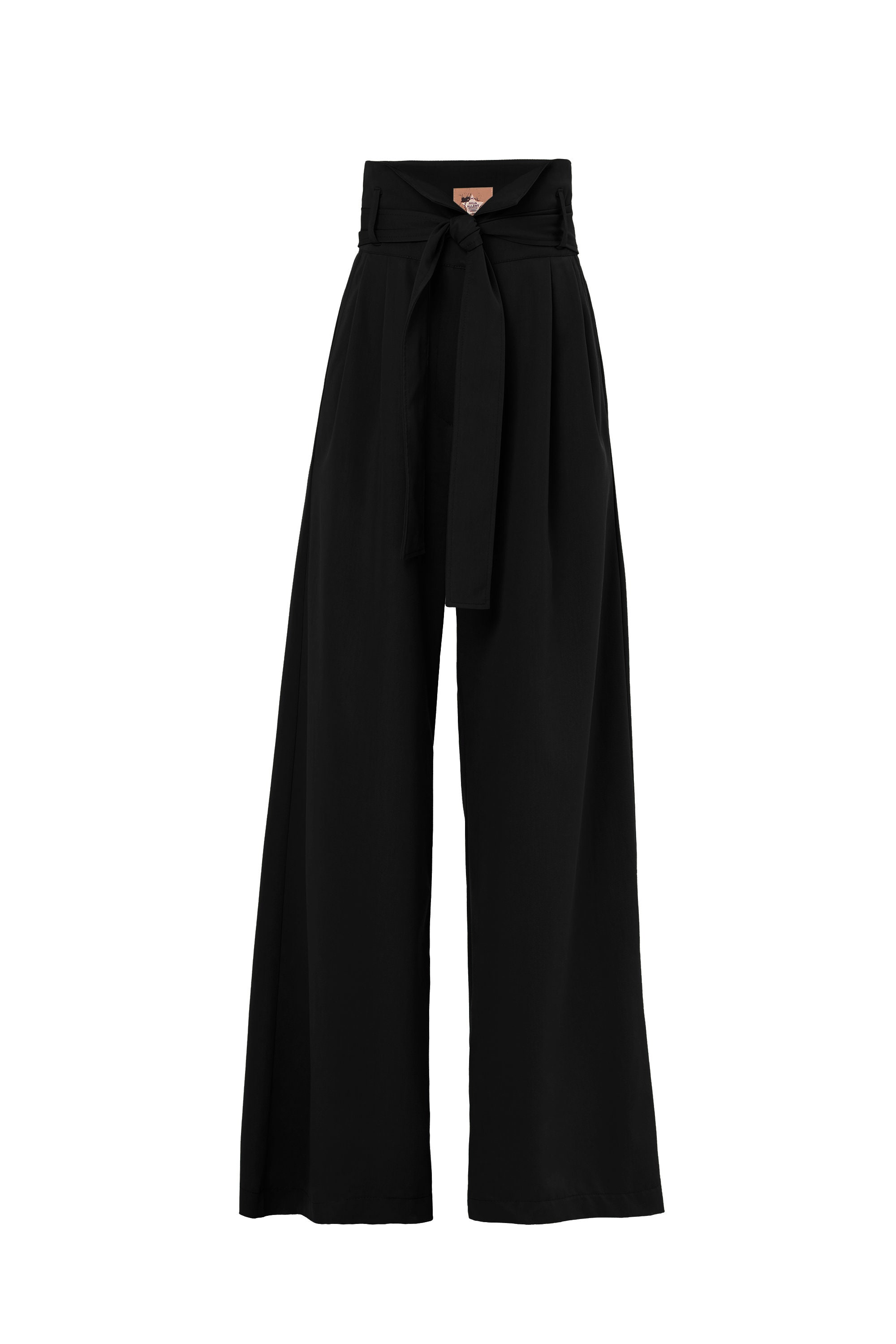 Dark Green High Waist Long Wide Leg Trousers, Julia Allert