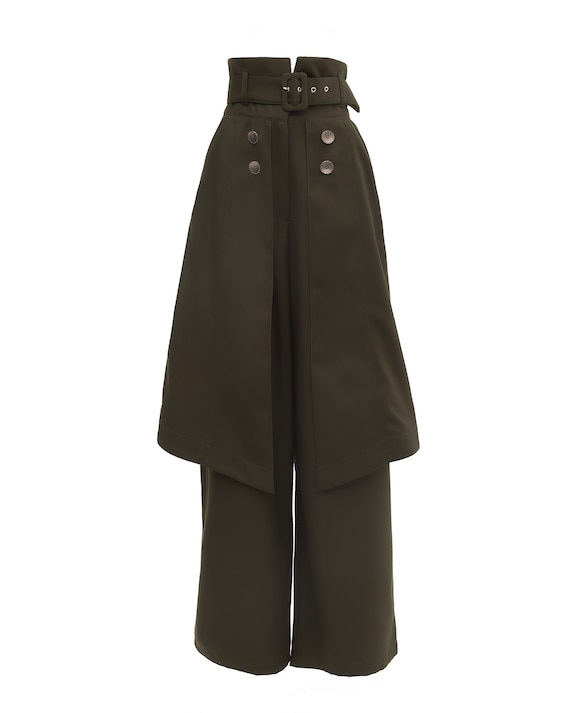Buy WANEE Women's Black Perspective Overlay Shorts Split Dress Pants Maxi  Skirt Attached Shorts Pants Online at desertcartINDIA