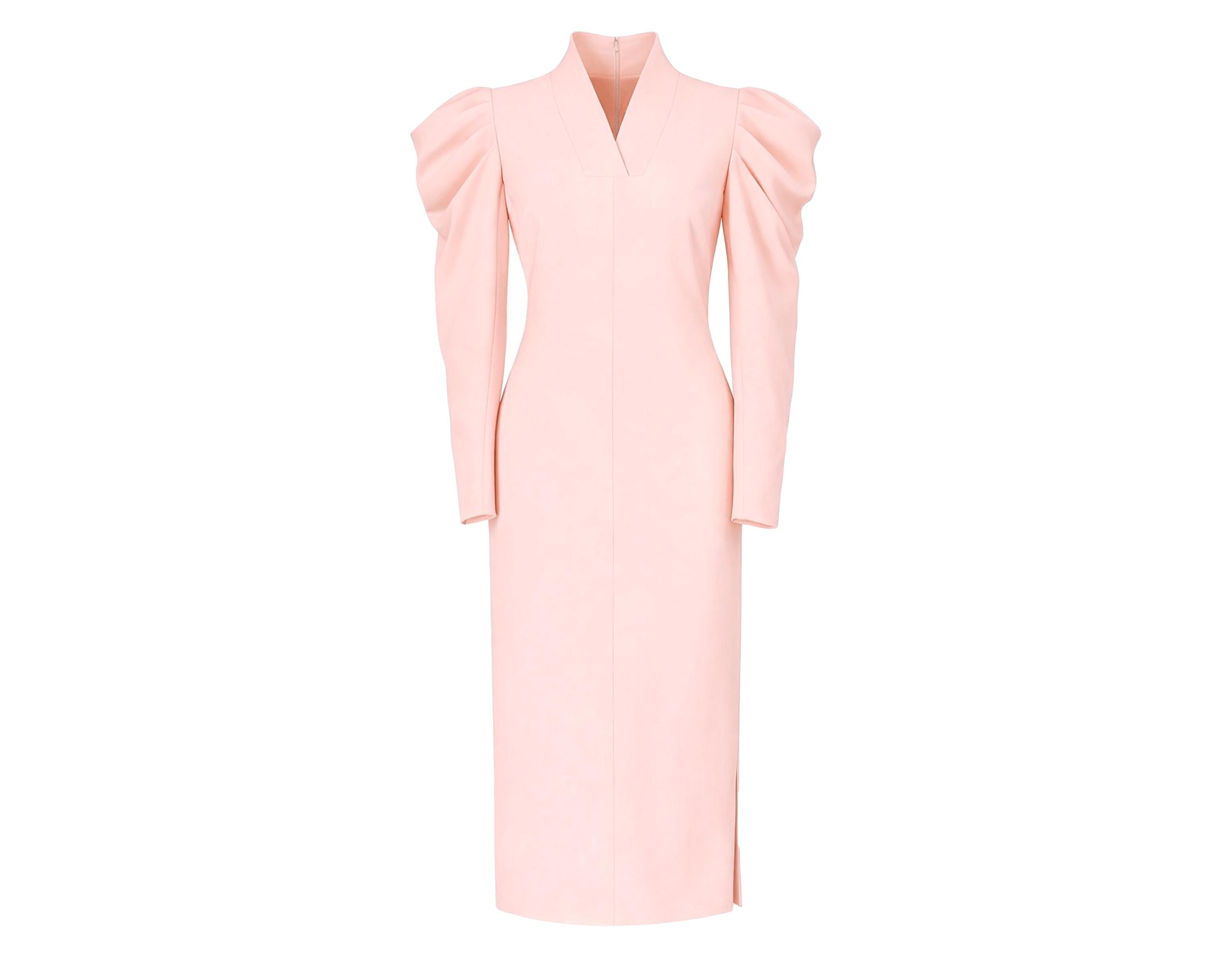 crepe midi dress with sleeves Rickie Freeman For Teri Jon Cape-Sleeve Crepe Midi Dress, Blue, Women's, 4, Cocktail & Party Wedding Guest Dresses Midi Dresses