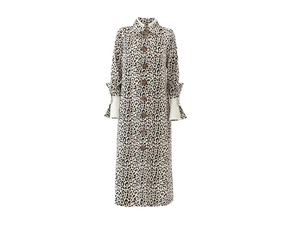 Animal print midi shirt dress clearance