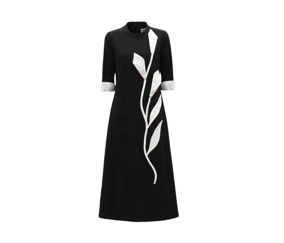black dress with quarter sleeves Black Quarter Length Sleeve Pocket Shift Dress S