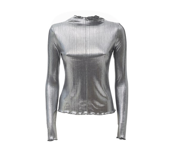 Camiseta plateada mujer sale