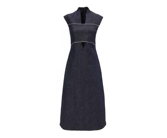 Formal denim dress sale