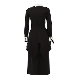 Evening Peplum Belted Dress Black - Two-Piece Set
