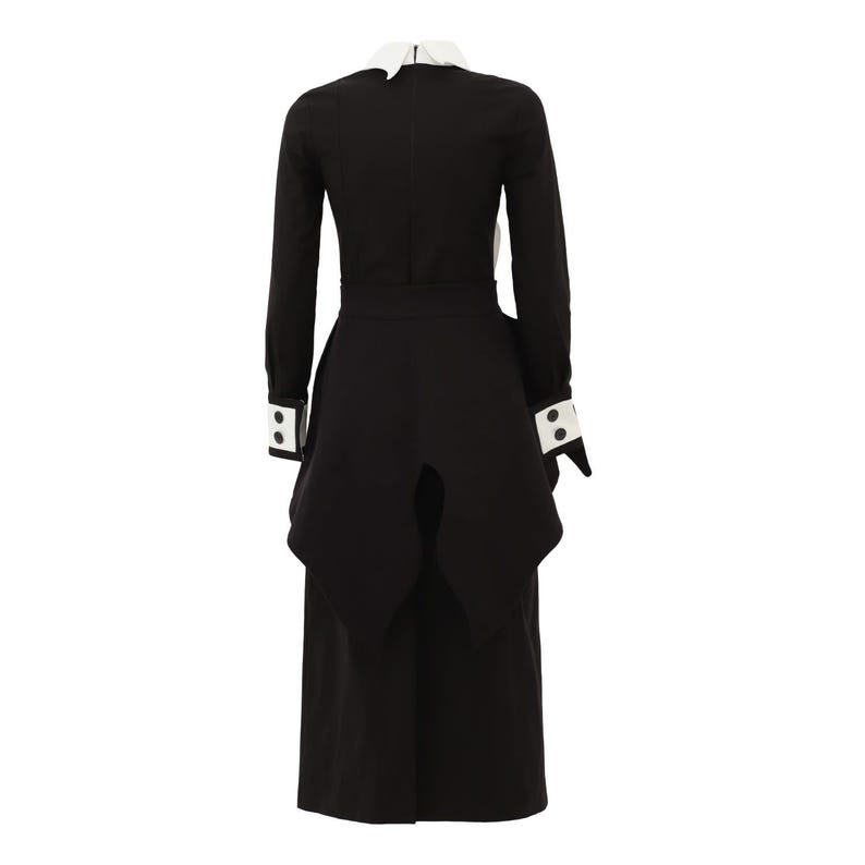 Evening Peplum Belted Dress Black - Two-Piece Set