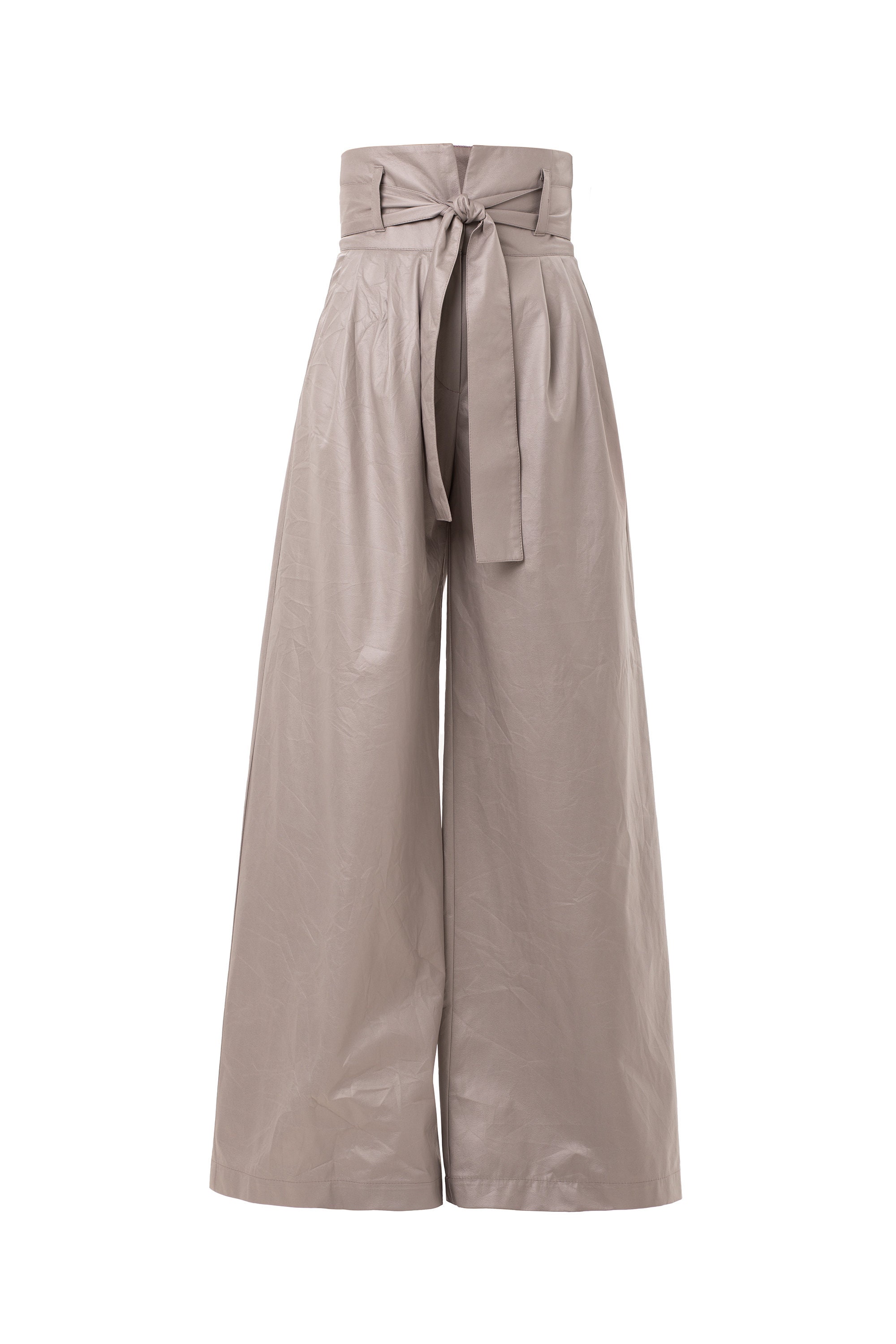 Women Black Faux Leather Trousers 