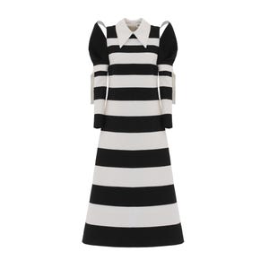 horizontal black and white striped dress Mango horizontal stripe midi dress in black and white