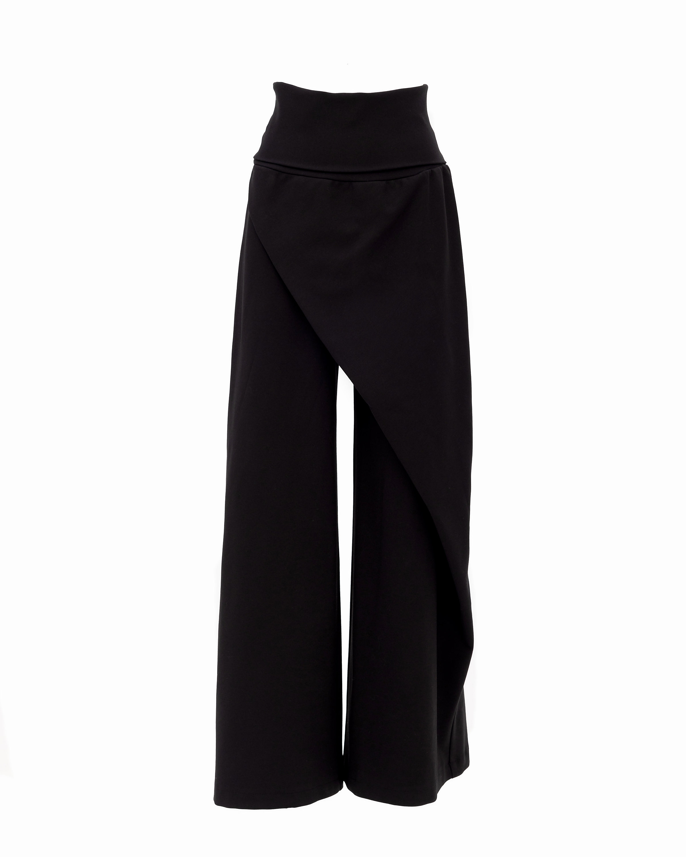 Fashion Black Wide Leg Trousers Jersey for Women/women