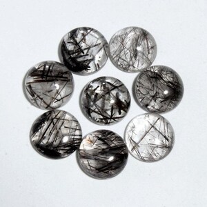 Natural Black Rutile Cabochon, Round Cabochon, Black Rutile Gemstone, Loose Gemstone 5 mm To 12 mm
