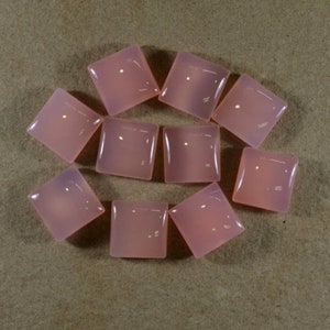 Natural Pink Chalcedony, Pink Chalcedony Cabochon, Pink Chalcedony Gemstone, Square Shape Gemstone 5mm To 20 mm